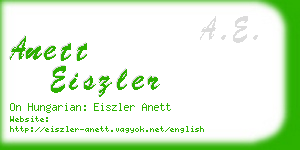 anett eiszler business card